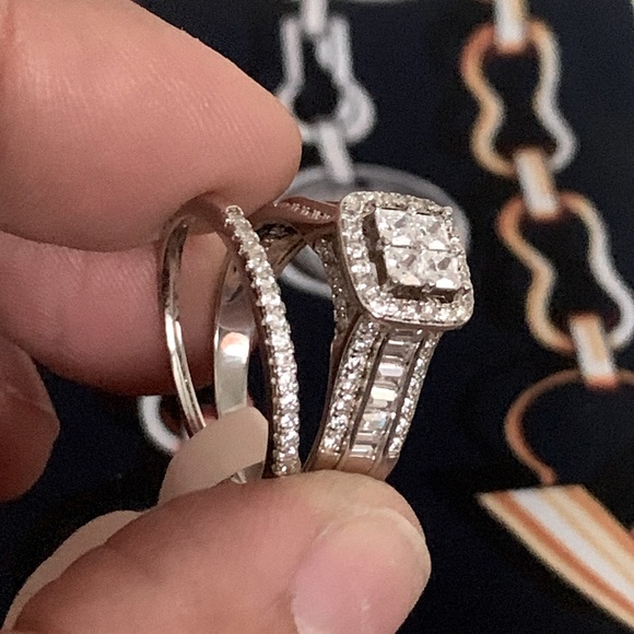 🛍️NEW🛍️WEDDING BAND SET IN STERLING SILVER (NFT) - Picture 6 of 9